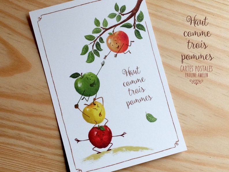 Set of 6 postcards Vegetable expressions 1 CARTE POMME