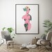 Collage print by Camille Delor | Feminine artwork, flower pattern pink blue red minimal Scandinavian Poster modern colourful art 