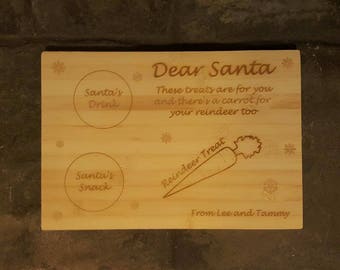 Personalised Christmas Eve Santa & Reindeer Tray