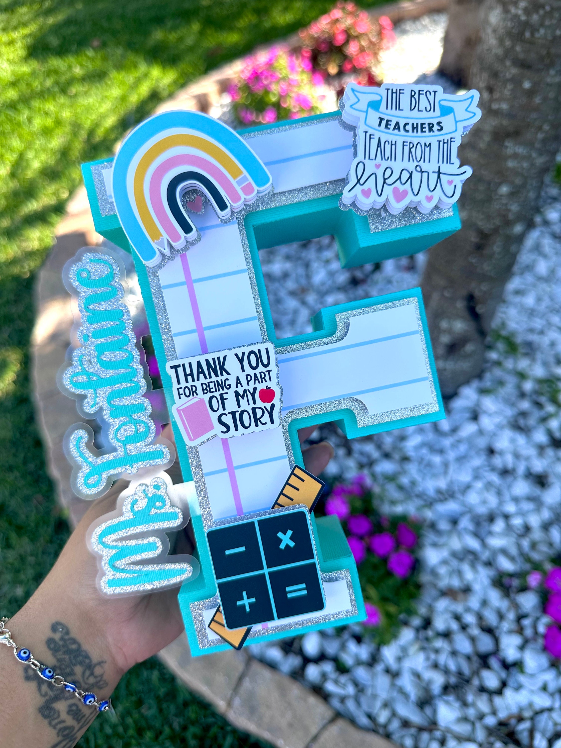 Teacher Appreciation Gift, Teacher Appreciation Week Teacher 3D Letters, Personalized Gift for Teacher Desk Decor