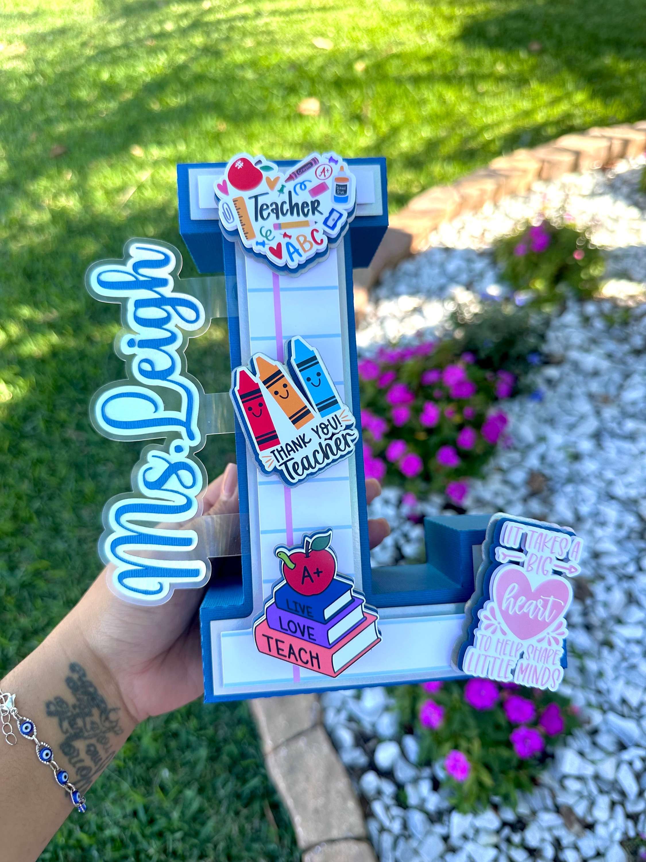 Teacher Appreciation Gift, Teacher Appreciation Week Teacher 3D Letters, Personalized Gift for Teacher Desk Decor