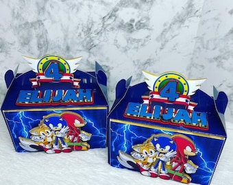Cajas de Sonic Gable Sonic the Hedgehog Cajas de fiesta de Sonic Recuerdos de fiesta de Sonic