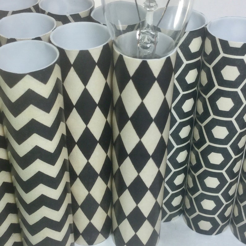 Set of 6 Candle Covers Chandelier Socket Sleeves Black And Etsy