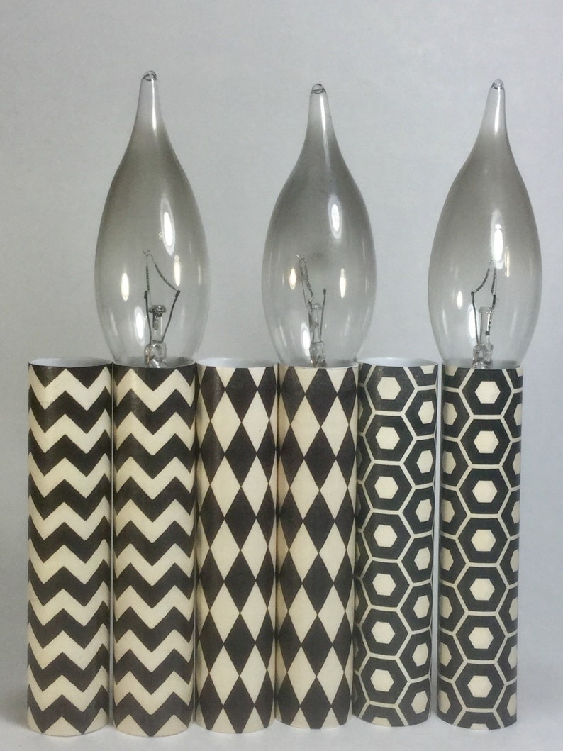 Set of 6 Candle Covers Chandelier Socket Sleeves Black And Etsy