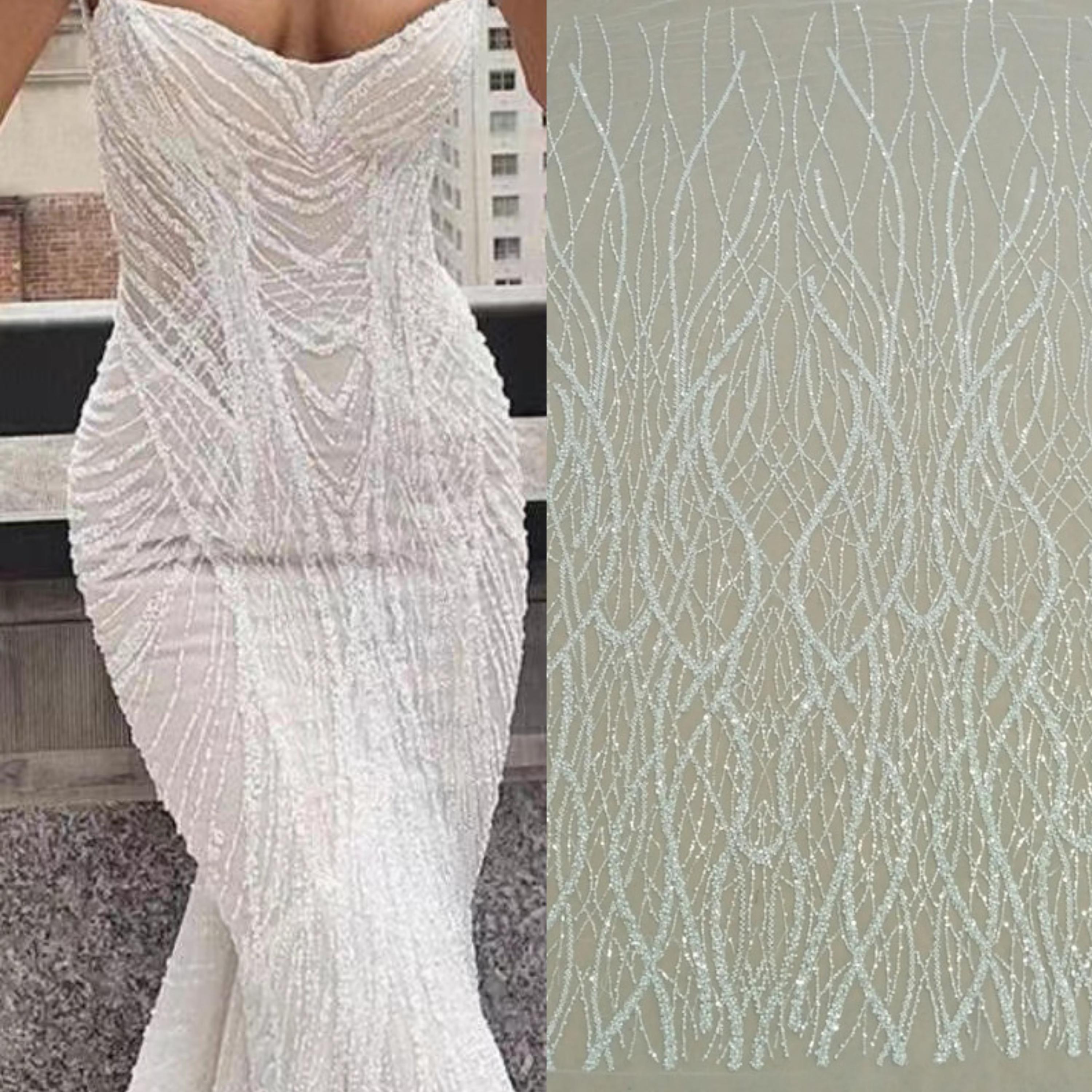 White Ivory Heavy Sequin Beaded Lace Fabric, Stripe Lace Bridal Wedding Dress, Pearl Embroidery Tulle Flower Applique Fabric by the Yard - Etsy White Ivory Heavy Sequin Beaded Lace Fabric, Stripe Lace Bridal Wedding Dress, Pearl Embroidery Tulle Flower Applique Fabric by the Yard - Etsy