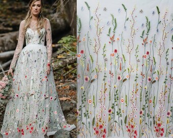 floral embroidered dress wedding