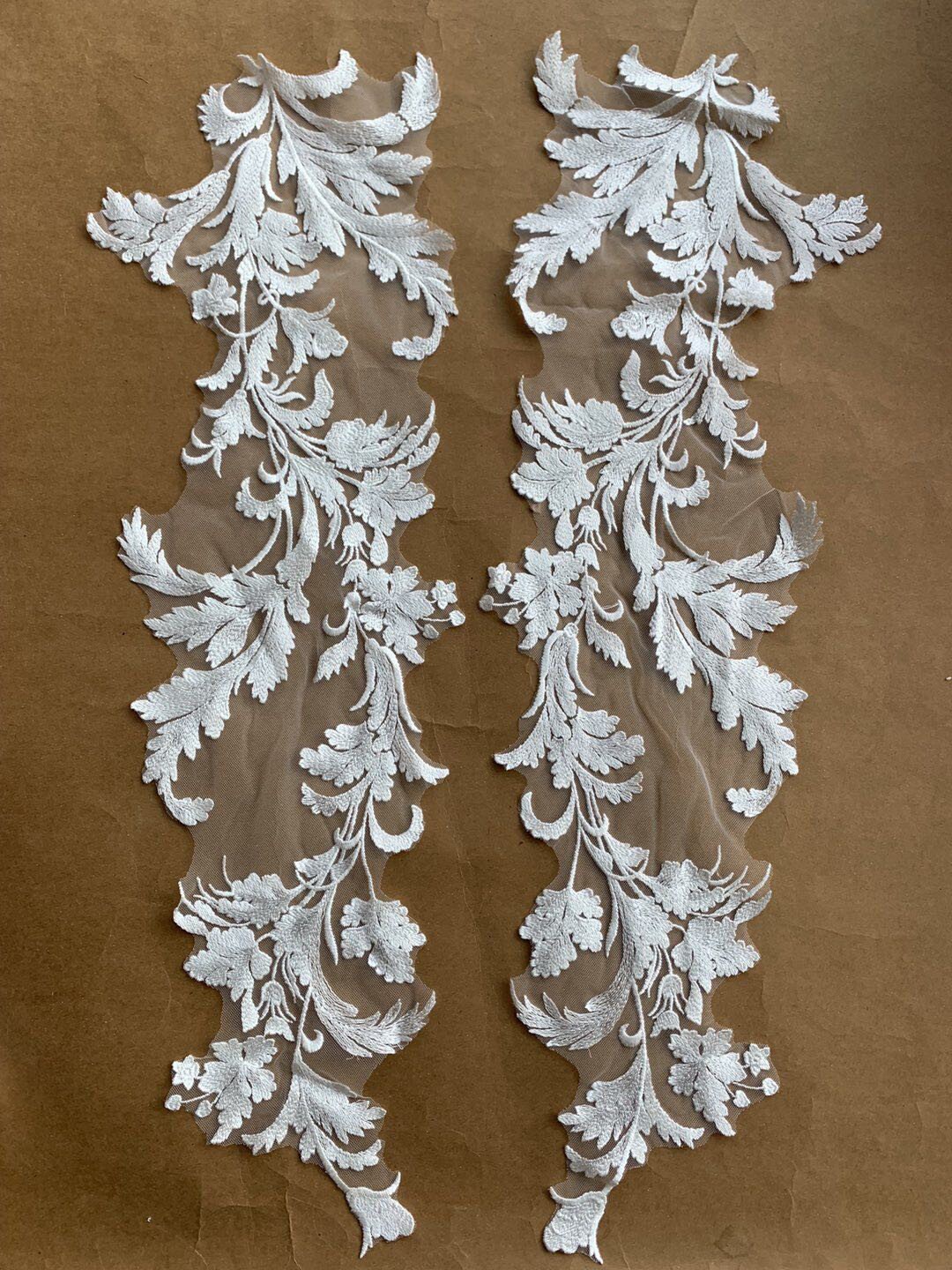 Ivory Sequin Embroidery Lace Dewi