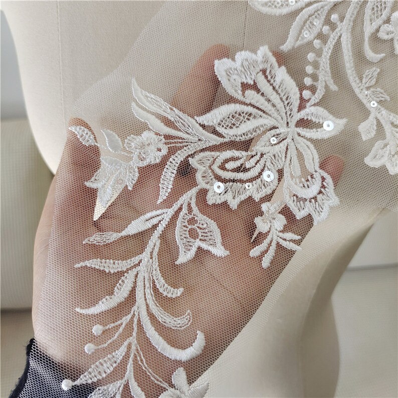 STEVIE FLORAL LACE ON SEQUIN EMBROIDERY  | 26856-LACE