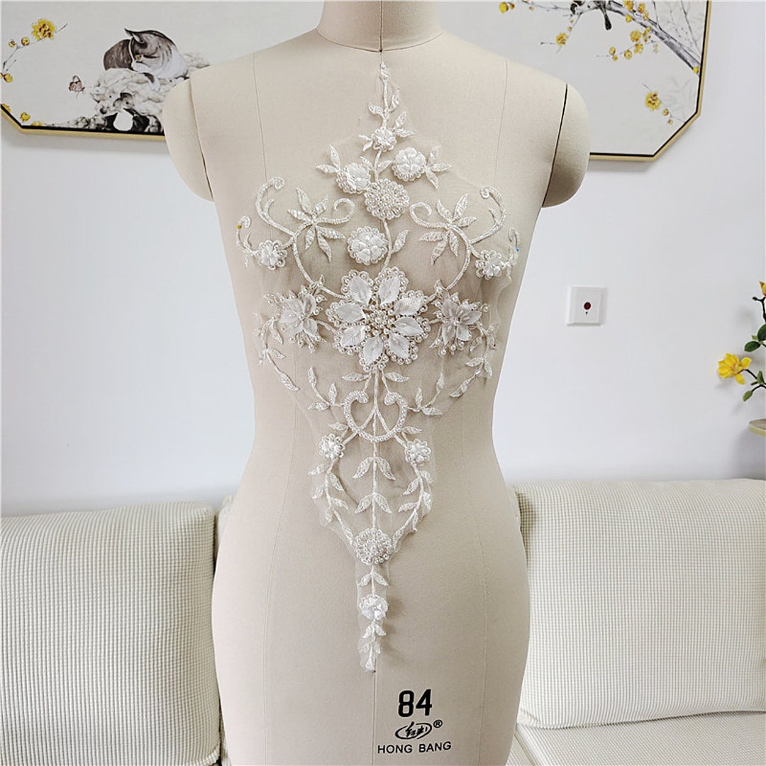 White Embroidered 3d Lace Abiona