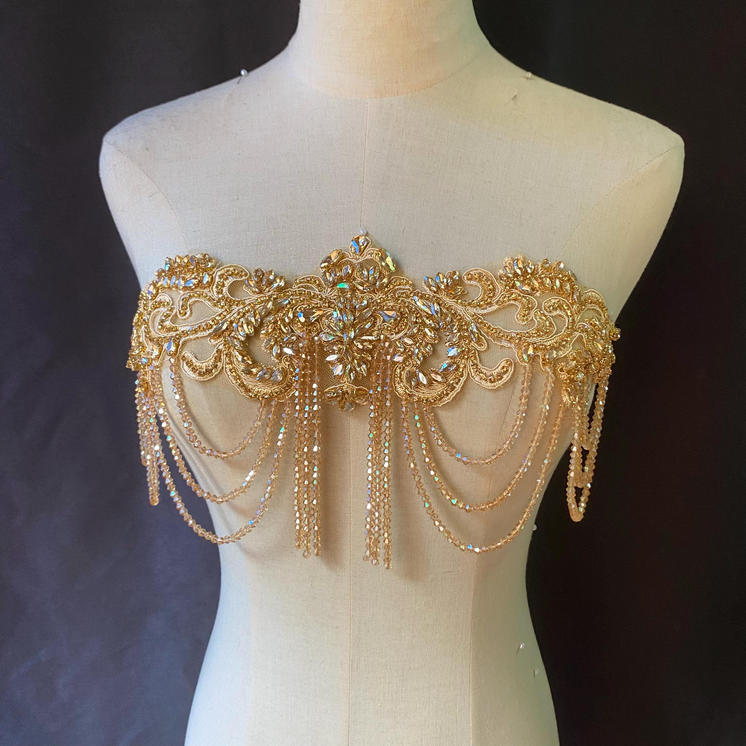 Rhinestone Chain Dress - Etsy Rhinestone Chain Dress - Etsy