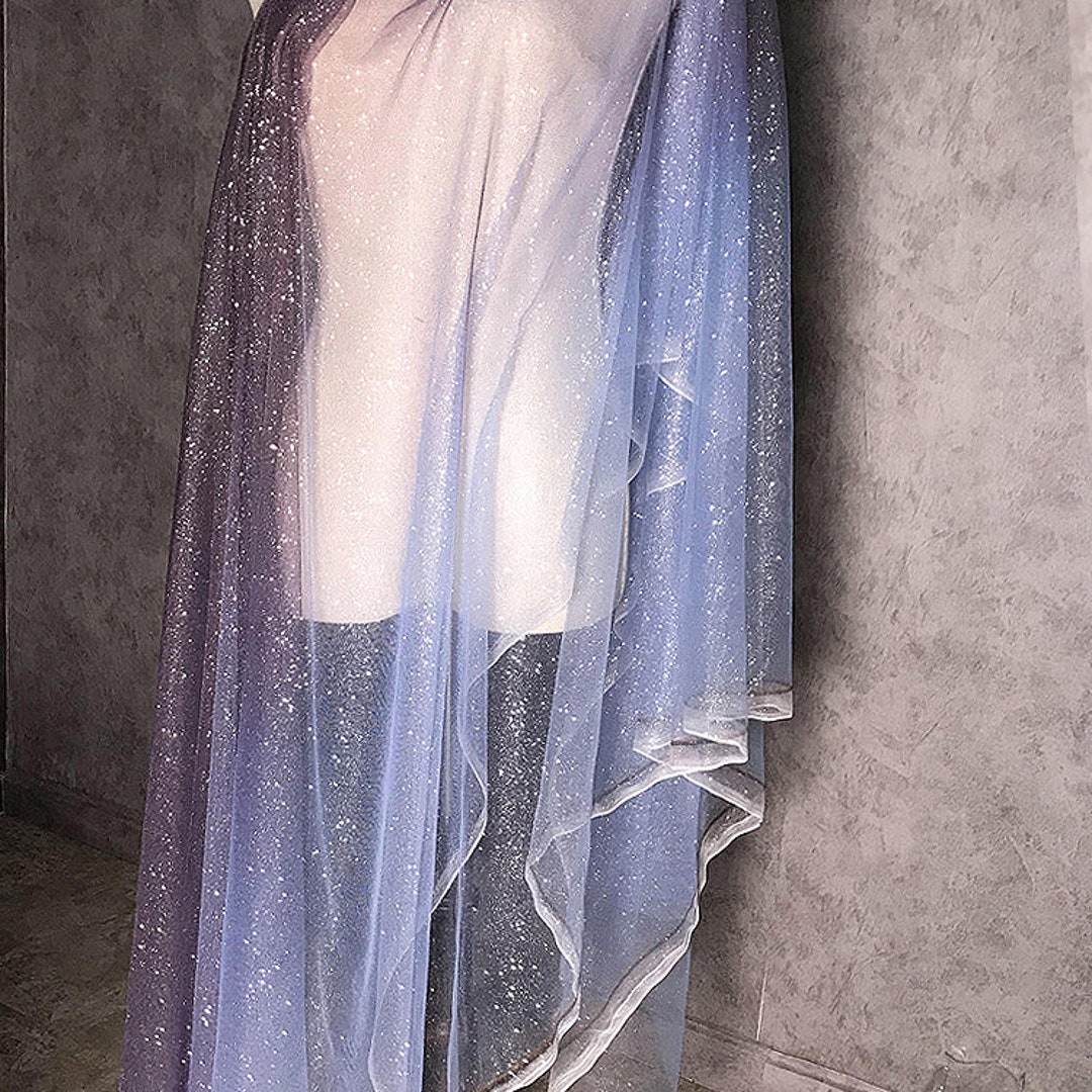 Bing DIY Fabric Material, Bridal Wedding Dress Fabric,purple Blue Soft ...