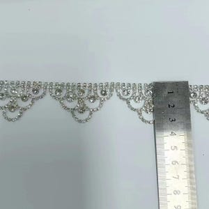Rhinestone applique strap, Crystal beaded bridal applique, Wedding Dress sash applique, Bride Bridesmaid belt headpiece, DIY accessories
