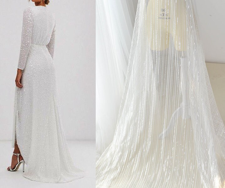 asos edition alexa pleated plunge wrap wedding dress in sequin ASOS Alexa sequin wedding dress for sale
