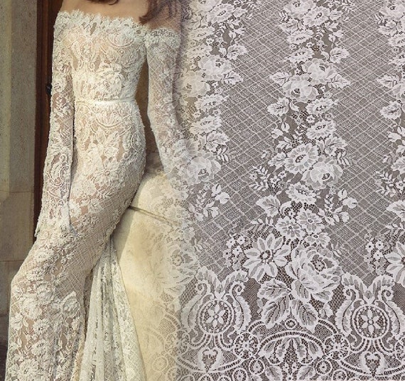3 Meters Boho Bohemian White Ivory Chantilly French Lace Fabric, Bridal Lace Wedding Dress, Soft Eyelash Cotton Flower Lace by the Yard - Etsy 3 Meters Boho Bohemian White Ivory Chantilly French Lace Fabric, Bridal Lace Wedding Dress, Soft Eyelash Cotton Flower Lace by the Yard - Etsy