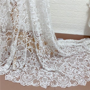 Boho White Quipure Venice Rayon Lace Fabric Hollow Floral - Etsy