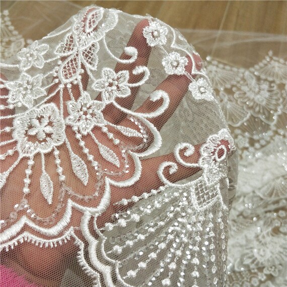 Vintage bridal lace fabric discount