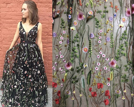 tul bordado para vestidos