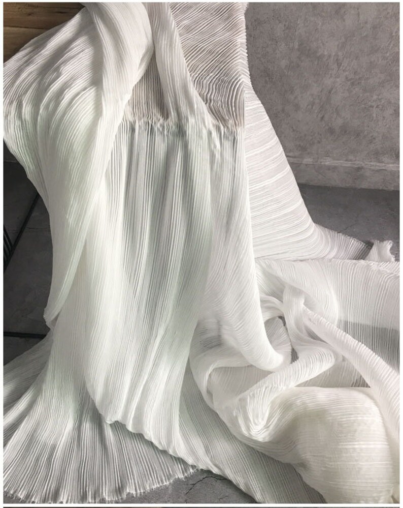 Soft White Ivory Pleated Fabric Supply Material Wedding - Etsy Canada