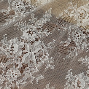 White Black French Lace Fabric Floral Fashion Material Supply - Etsy