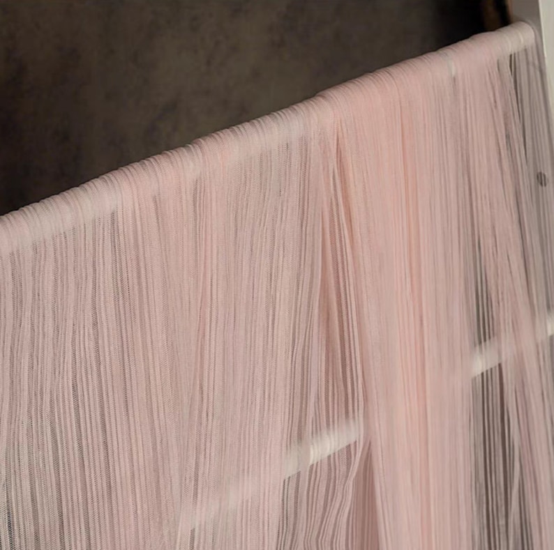 Tela de tul plisado blanco, panel de malla suave con pliegues y volantes, tela de diseño para vestido de novia, tela de tul de encaje cortada a medida imagen 5