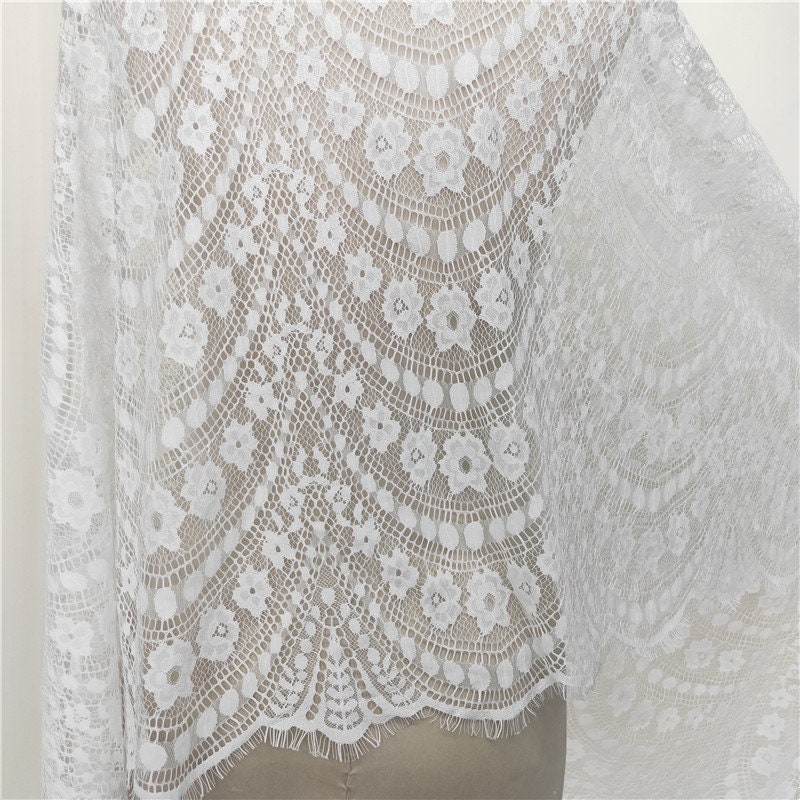 Bohemian White Ivory Lace Fabric Floral French Lace Bridal - Etsy