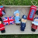 London Felt Decorations - England - Bus - Queen - Bobby - Grenadier - GB - Beefeater - Union Jack Flag - Jubilee - Bunting/Garland Available