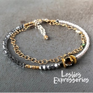 urban chic wrap bracelet, minimal bracelet, mixed metals delicate bracelet, silver and gold wrap bracelet