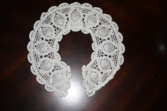 crochet women's collar/white crochet collar - image 1