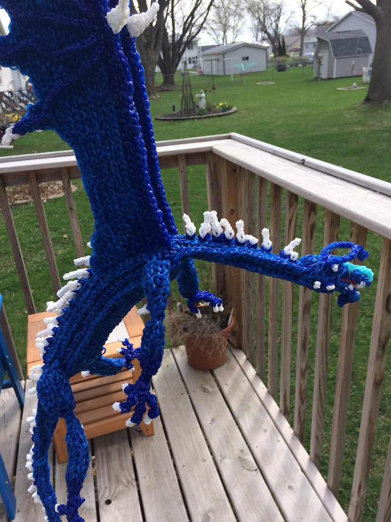 Handmade HUGE Rubber Band Dragon Saphira From Eragon Dragon Fantasy