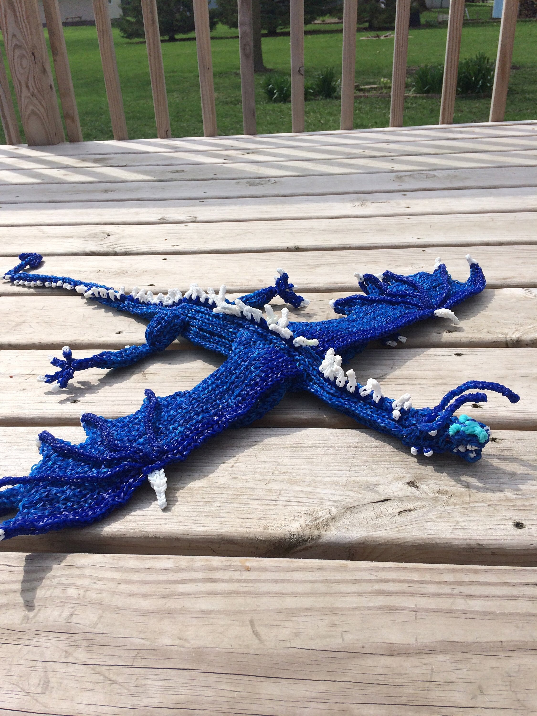Handmade HUGE Rubber Band Dragon Saphira From Eragon Dragon Fantasy