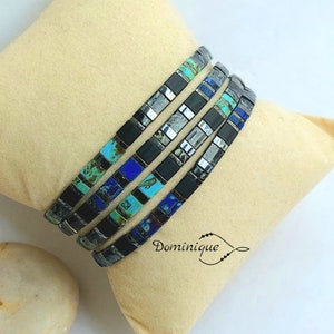 Mixed Multi-Row bracelet, in Tila Miyuki beads. Half Tila picasso beaded cuff. Boho beaded bracelet. Southwestern style, boho