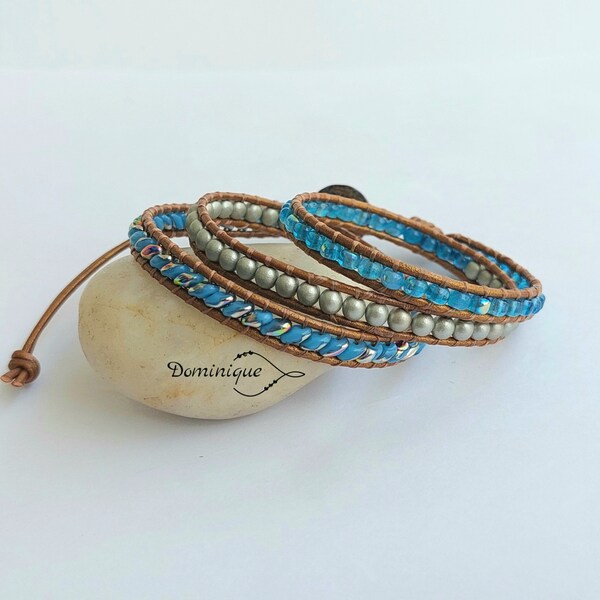 Blue Wrap Bracelet Etsy