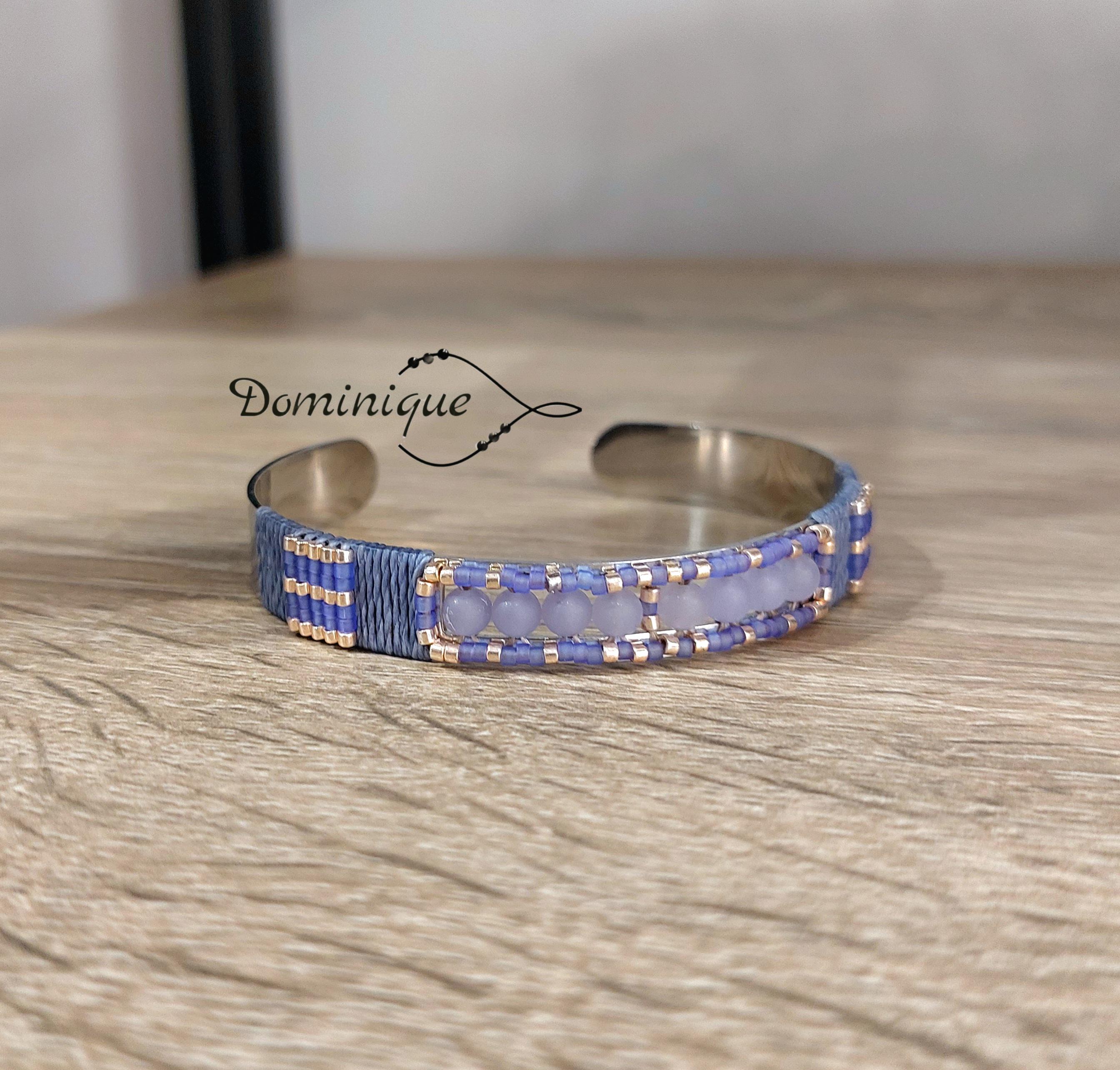 Bracelet ethnique tribal en rotin tissé du Pérou