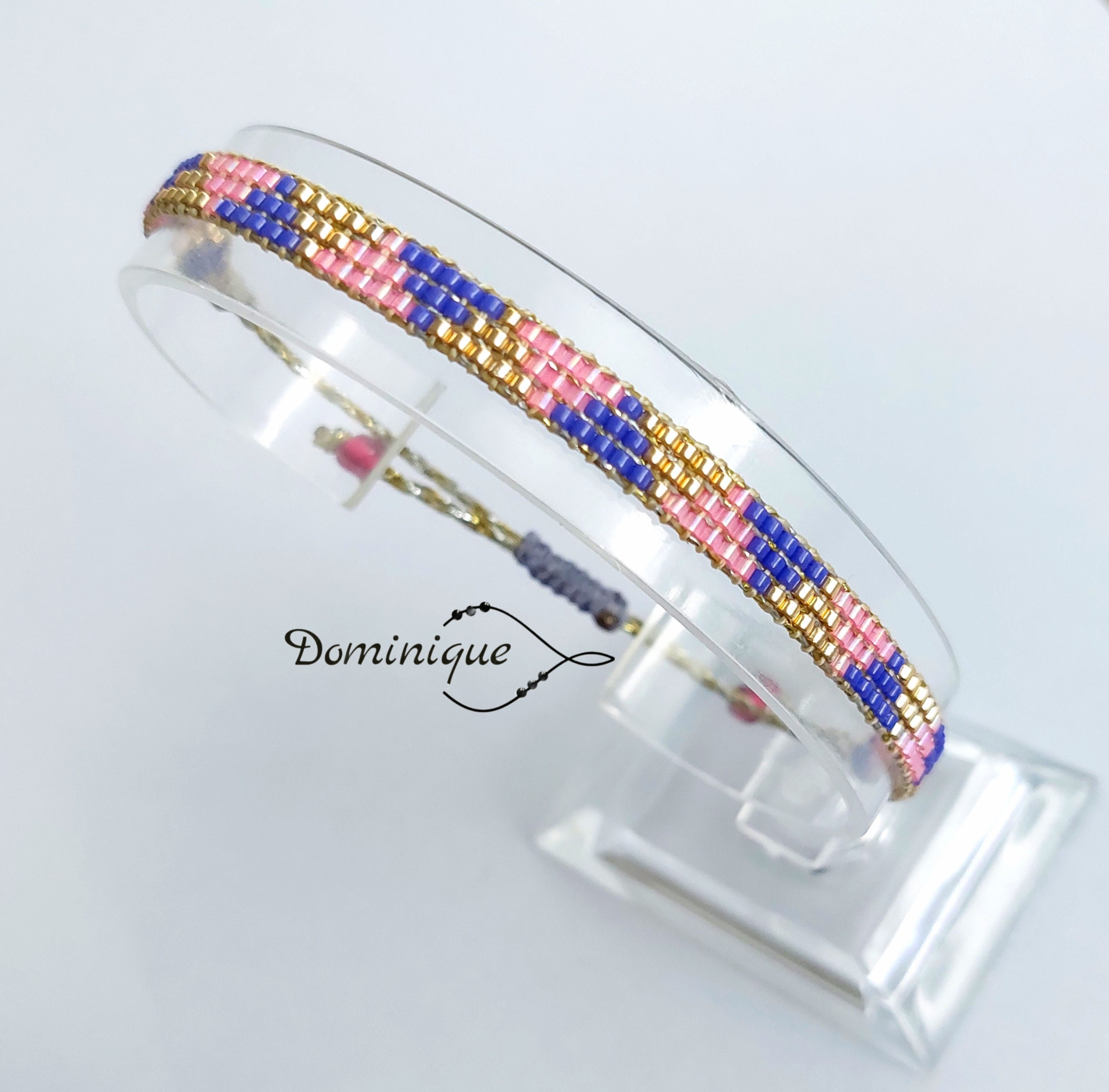Pink Forte Gemstone Beads 106 20 Beads 8mm X 6mm Lurex Cord Bracelet 