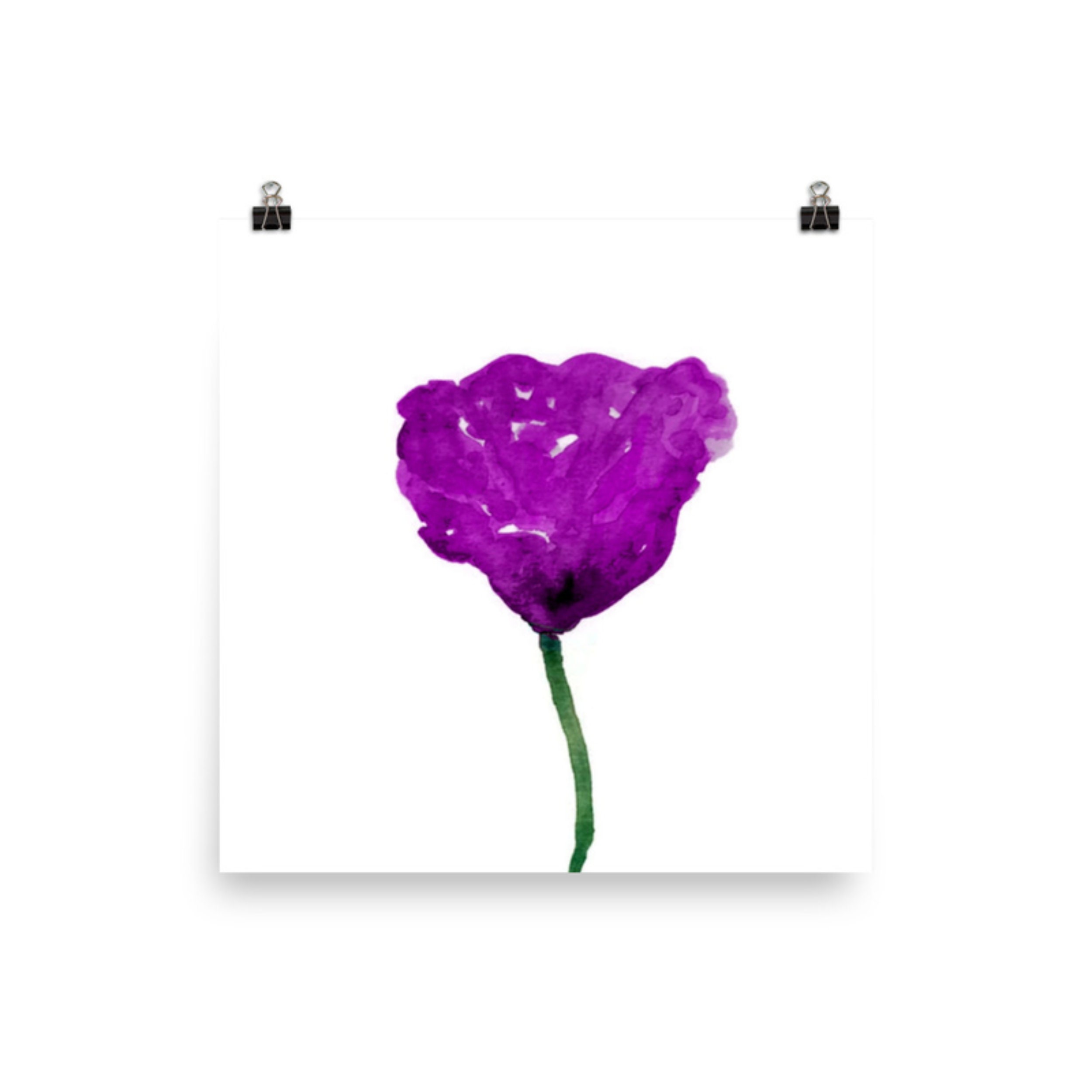 Purple poppy Art poppy painting living room art Modern | Etsy