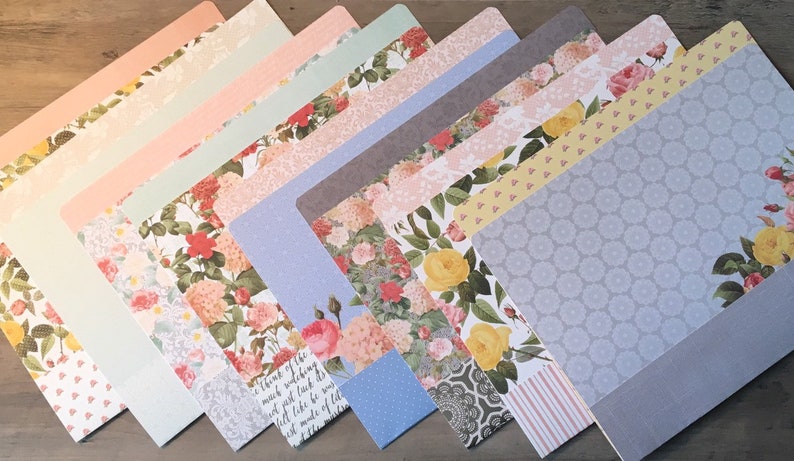 Floral File Folders Pretty Desk Accessory Flower Office Etsy