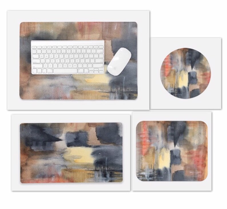 Abstract Mousepad Watercolor Desk Mat Keyboard Pad Cubicle