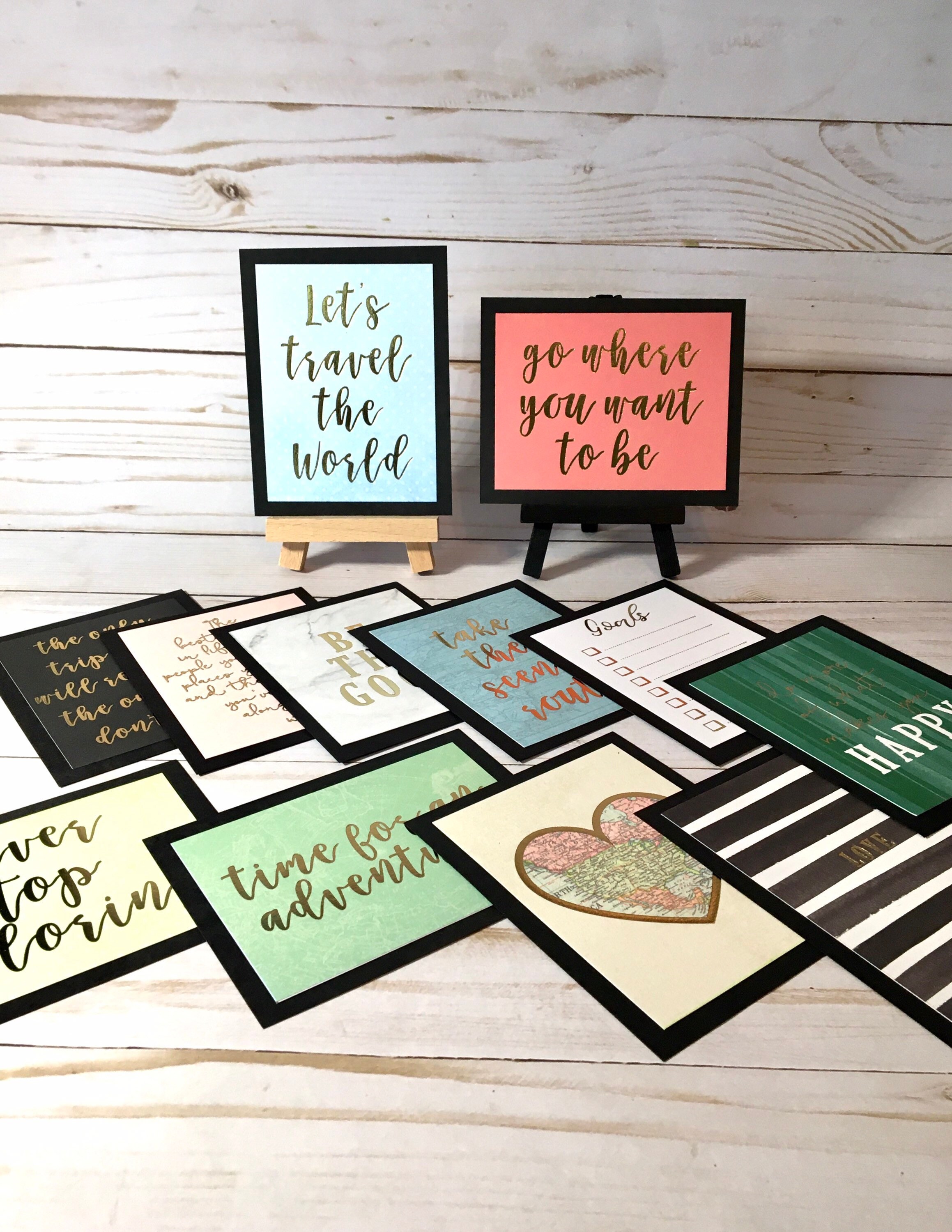 Office Desk Accessories for Women, Inspirational Cards With Stand, Cute  Motivational Quote Card, Aesthetic Desk Decor, Travel Lover Gift 