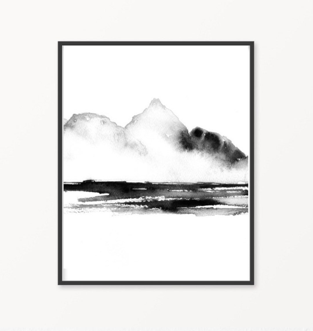 Mountain wall art Abstract mountain print watercolor Etsy Italia