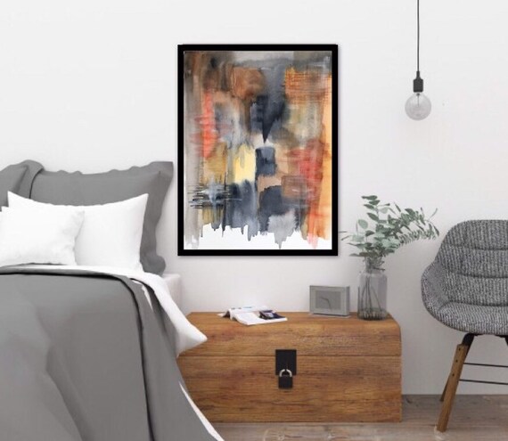 Watercolor Abstract Print Earth Tone Painting Neutral Abstract Art Large Modern Artwork Minimalist Wall Art Contemporary Post