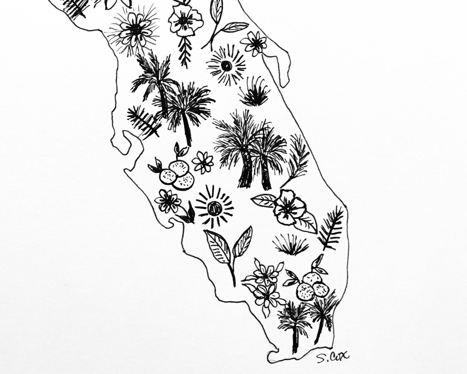 State of Florida wall art Florida map art print State Etsy