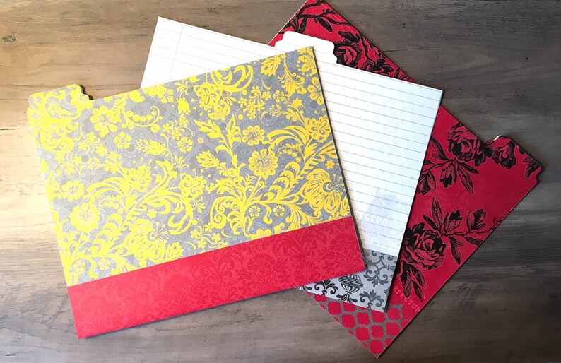 File Folders Desk Accessory Set Decorative File Folder Etsy