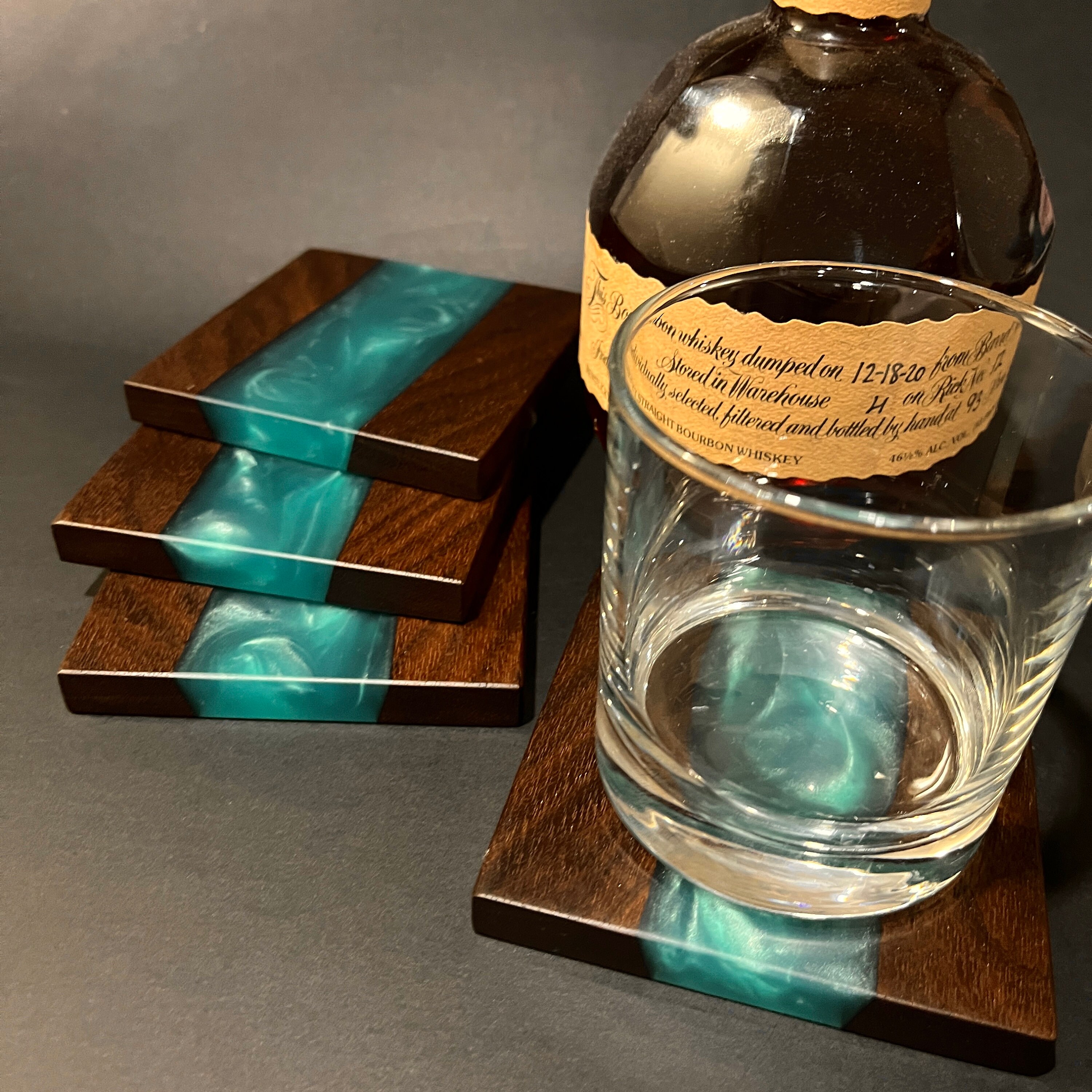 Wood & Resin Coasters Set of 4 Housewarming Gift Idea Etsy