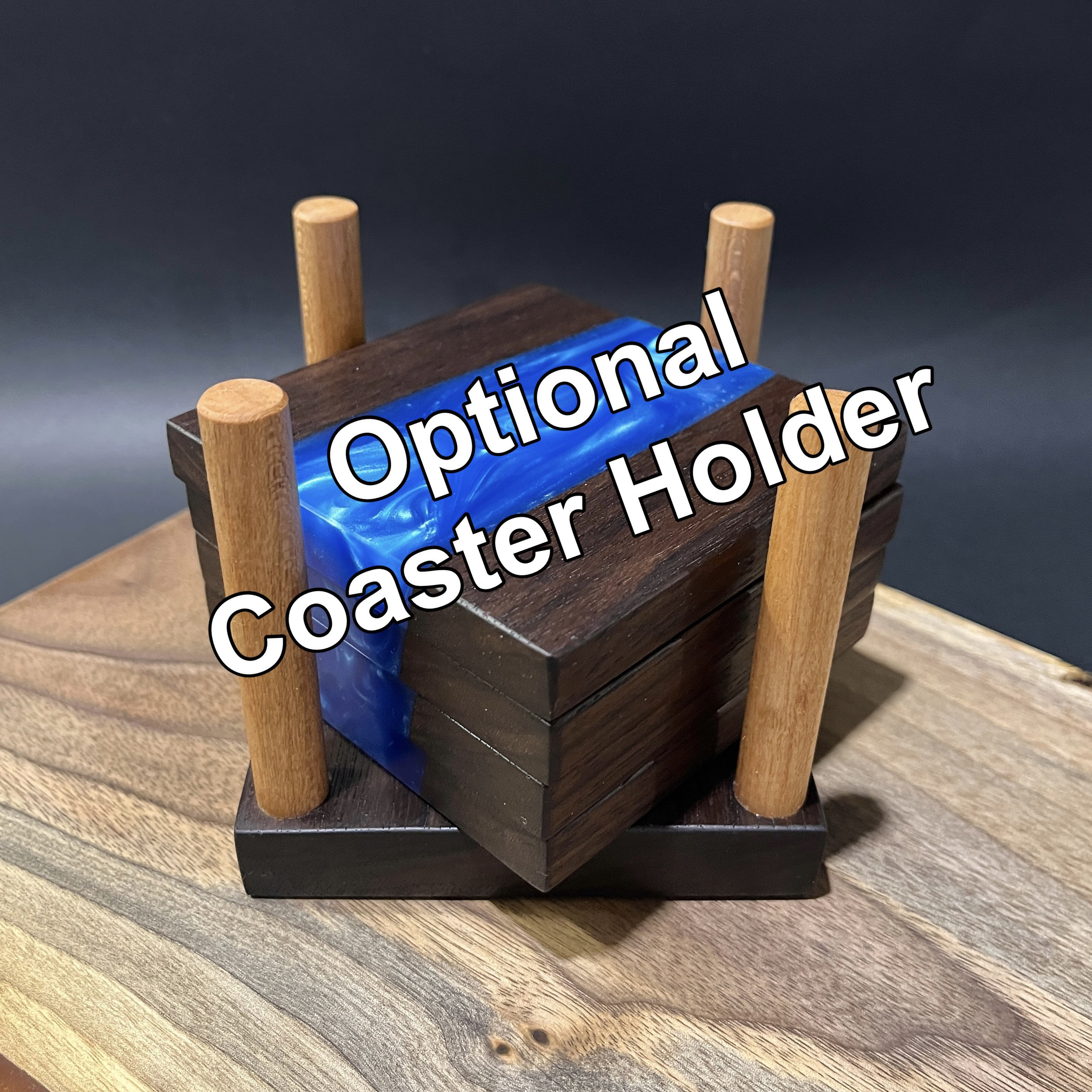 Wood & Resin Coasters Set of 4 Housewarming Gift Idea Etsy