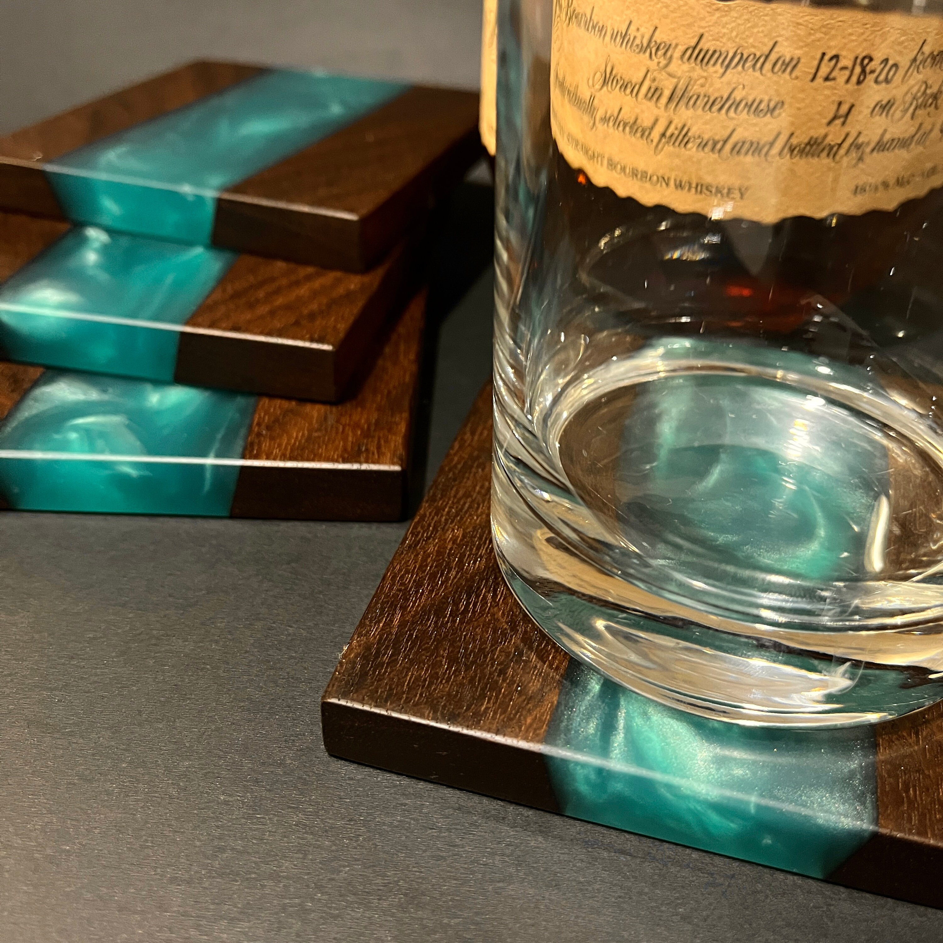 Wood & Resin Coasters Set of 4 Housewarming Gift Idea Etsy