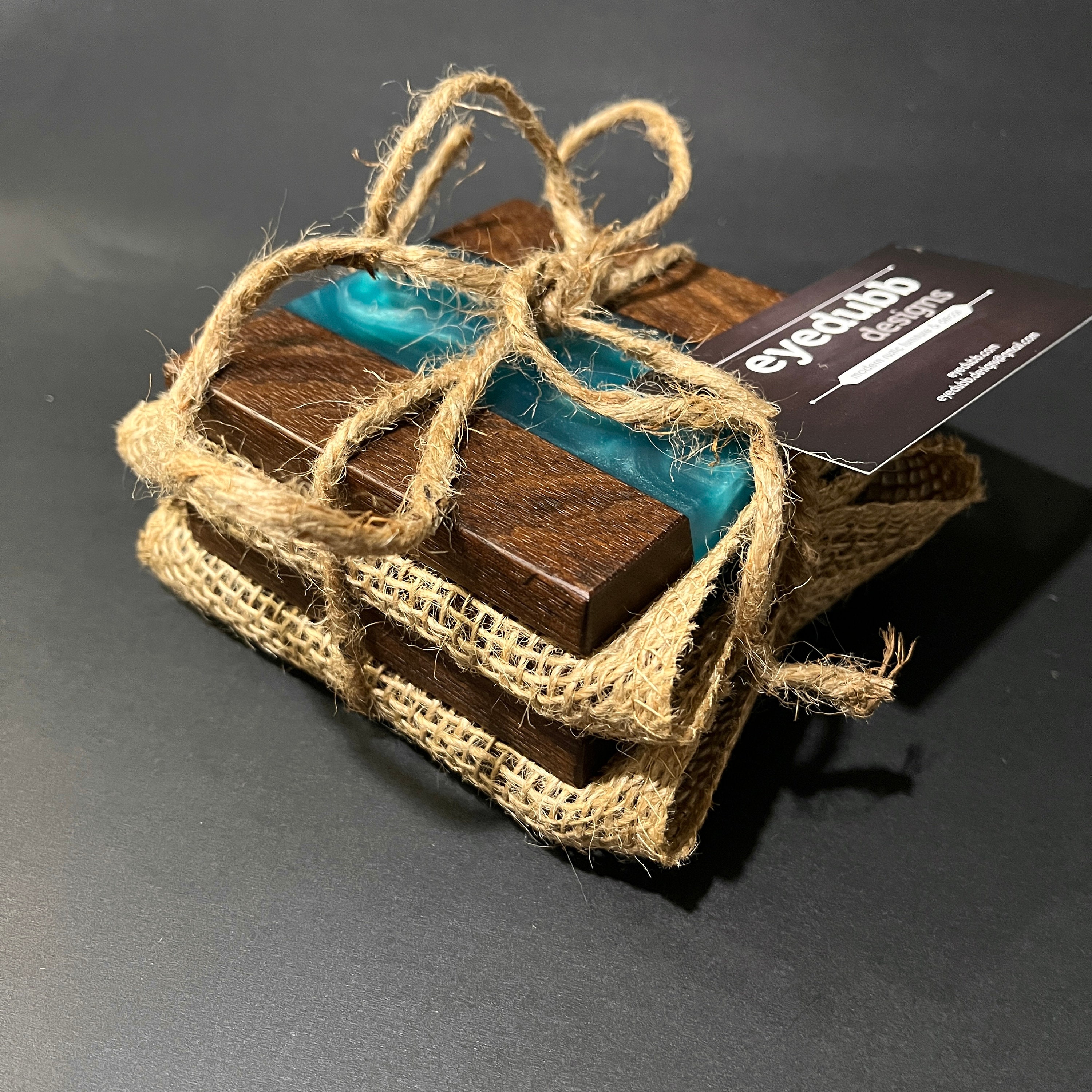 Wood & Resin Coasters Set of 4 Housewarming Gift Idea Etsy