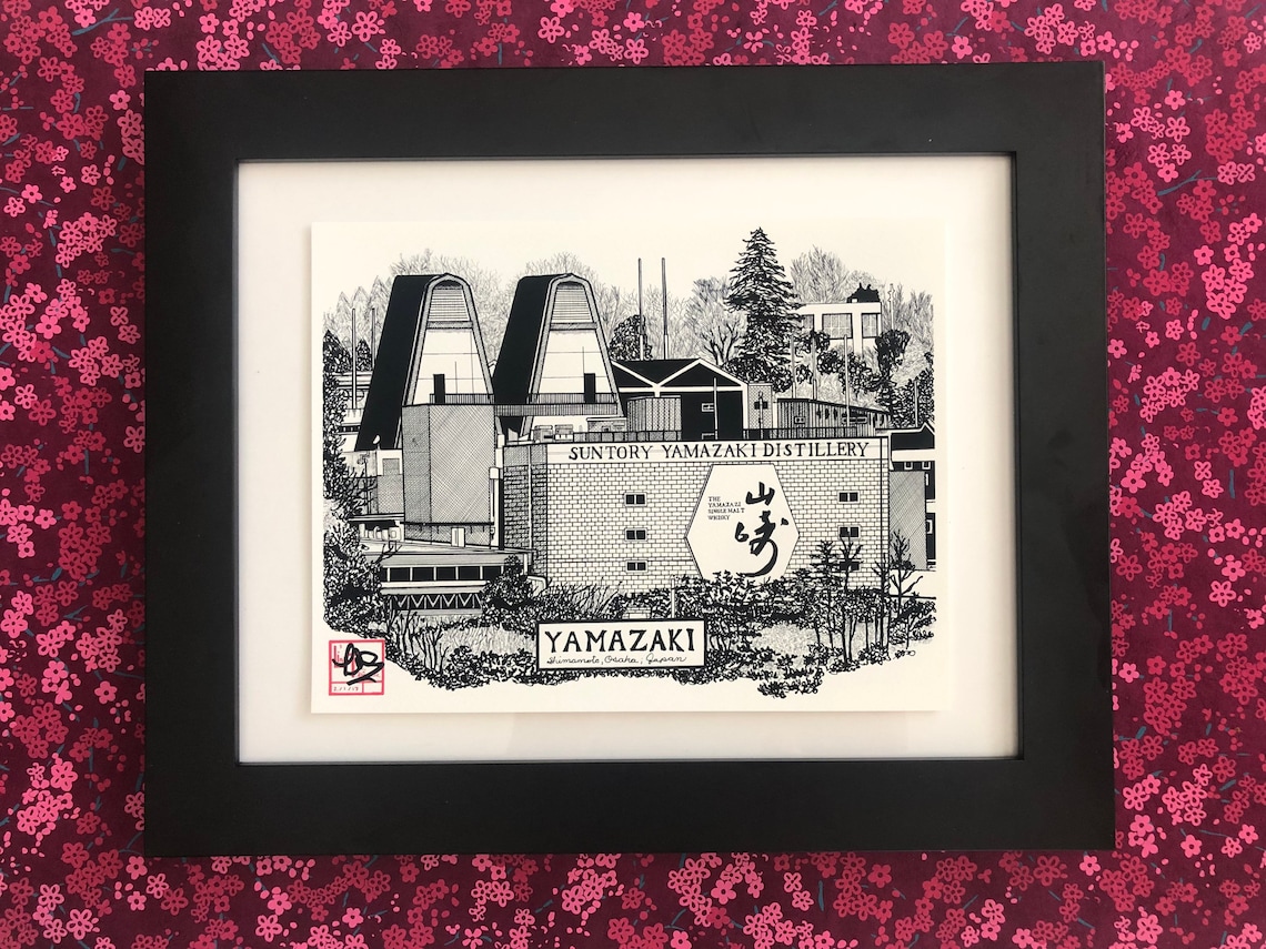 a Yamazaki Distillery print from Etsy