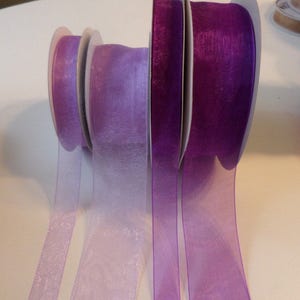 Sheer Ribbon~Purple Lilac Violet Organza Ribbon~Chiffon Ribbon 5/8th" or 1.5" Lavender~Wedding Ribbon~High Quality~By the Yard/Bulk Organza