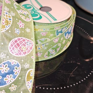 Ruban de Pâques ~ Ruban à armatures larges # 9-1,5 po. ~ Transparent vert rose bleu ~ Ruban ~ Haute qualité ~ par mètre ou organza en vrac