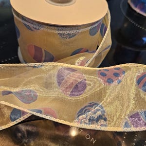 Ruban de Pâques ~ 40 à 2,5 po. de large ruban ~ jaune rose bleu transparent ~ ruban ~ haute qualité ~ par mètre ou en vrac organza
